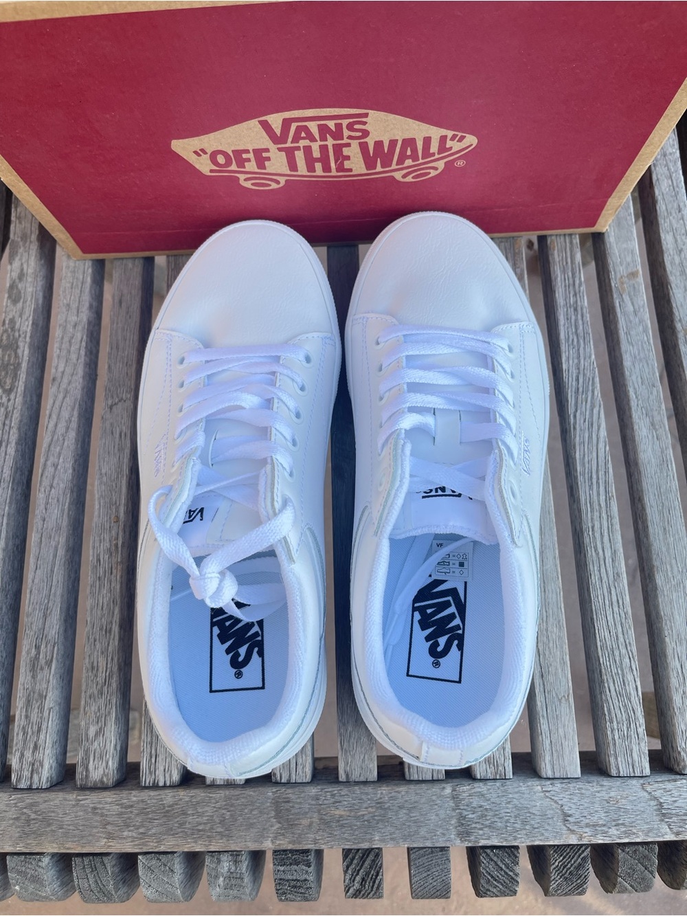 Vans Women’s Seldan White Low-Top Leather Sneakers - Picture 5 of 5